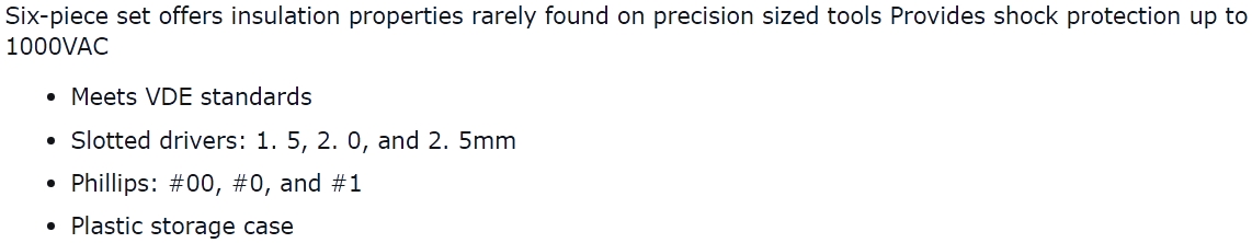 קיט מברגים מבודדים לאלקטרוניקה פרוסקיט PROSKIT SD-9805